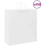 vidaXL Papiertragetaschen 250 Stk. Weiß 45 x 17 x 48 cm
