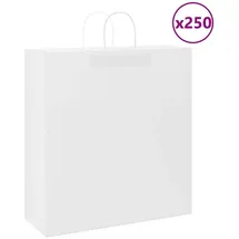 vidaXL Papiertragetaschen 250 Stk. Weiß 45 x 17 x 48 cm