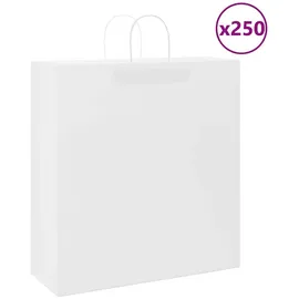 vidaXL Papiertragetaschen 250 Stk. Weiß 45 x 17 x 48 cm