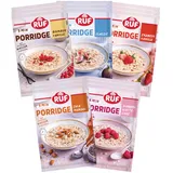 RUF Porridge Bundle (15 Stück) mit den Sorten Himbeer White Chocolate, Erdbeer Vanille, Bourbon-Vanille, Classic und Chia Mandel