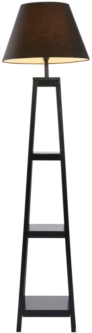 Stehleuchte Chap - Stehlampe - Regal - Holz - Stoffschirm - Höhe ca. 162 cm