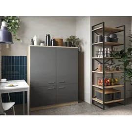 Respekta Besenschrank 120 x 144,9 x 60 cm Grau