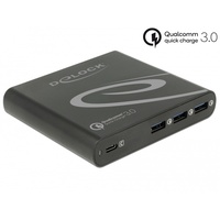 DeLOCK USB Charger 1x USB USB-C PD 85W + 3x USB Type-A Qualcomm Quick Charge 3.0 schwarz