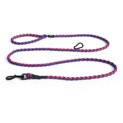 HAY - Dogs Hundeleine, geflochten, verstellbar, blau / rot