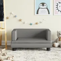 Kindersofa,Kindersessel, Kinder Stuhl Grau 60x40x30 cm Kunstleder CCA300607