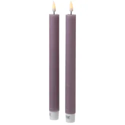 LED Stabkerzen MIA - Echtwachs - realistische 3D Flamme - H: 24cm - Batteriebetr...