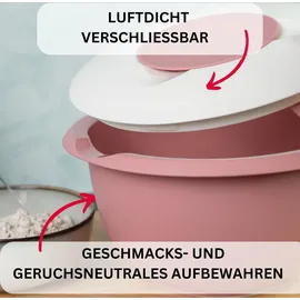 Westmark Rührschüssel mit zweigeteiltem Deckel 3,5 l, rosa/weiß,