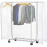 QUBEBU Kleiderständer Transparente Kleiderständer-Abdeckung, Abdeckung Kleiderstange, (mit 2 haltbaren Reißverschlüssen, wasserdichter Schutz für Kleidung., Schutzhülle Kleiderstange für Staub Feuchtigkeitsfest)