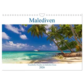 Calvendo Malediven - Traumhaftes Paradies im Indischen Ozean (Wandkalender 2026 DIN A4 quer), CALVENDO Monatskalender: