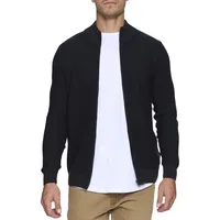 Indicode Strickjacke "Marland", Herren, Gr. XXL, schwarz, Strick, Obermaterial: 100% Baumwolle, unifarben, normal, hoch geschlossener Ausschnitt, Strickjacken Strickjacke