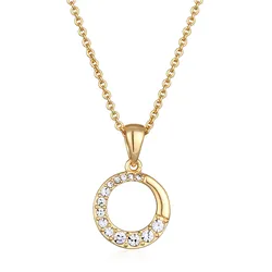 Elli Silberkette »Halskette Kreis Rund Kristalle« Elli Gold 40