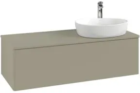 V&B Waschtischunterschrank mit Frontstruktur, mit Beleuchtung Antao 120x36x50cm, HL, WBP Lac, lea gre. m Lac