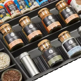 SOTech ORGA-BOX I Multi-Gewürzdoseneinsatz 513 x 473 x 28 mm Lavagrau Perlstruktur Multi-gewürzglaseinsatz Für Tandembox Antaro / Intivo, Modernbox 60er Schrank Schubladeneinsatz
