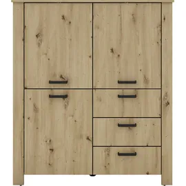 byLIVING Highboard Faro 120 x 137 x 40 cm Artisan Eiche / Schwarz