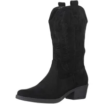 Elara Damen Cowboy Stiefel Biker Boots Chunkyrayan 301-A32S Black-38 - 38 EU