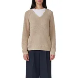 s.Oliver Strickpullover mit V-Ausschnitt und Raglanärmeln Braun 46