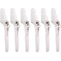 Secure@home 6er-Set Fenstergriffe abschließbar Sicherheitsfenstergriff Kindersicherung weiß