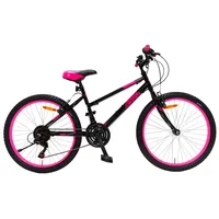 Amigo Power - Mountainbike für Mädchen - 26 Zoll - Shimano 18-Gang - geeignet ab 150 cm - mit Handbremse und fahrradständer - Schwarz/Rosa