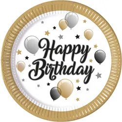 Procos - »Happy  Birthday« - Pappteller (Ø23cm, 8 Stück)