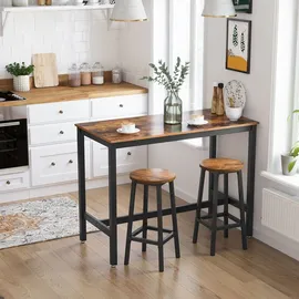 VASAGLE Barhocker rund 32 x 65 cm Braun