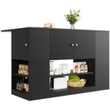 ANYSUN Küchenzeile Küchenschrank, Buffetschrank, Küchenschrank mit Schubladen, Breite 140 cm schwarz