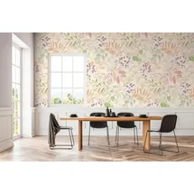 A.S. Création Blumentapete Vliestapete 10 m x 0,53 m 396931 Braun/Grün/Lila/Rosa/Weiß