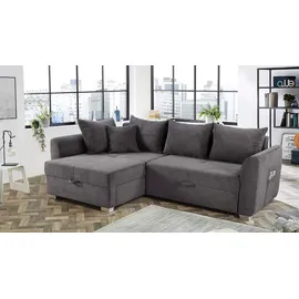 'massivart' Eckcouch Cord 2-Sitzer Grau