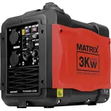 Matrix Notstromaggregat Benzin leise Inverter Stromerzeuger 3300 Watt Stromgenerator mit USB Stromaggregat digitaler Generator 230V 12V leicht trag...