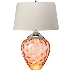 Licht-Erlebnisse Tischleuchte ORLEN Orange Taupe Nickel poliert LE121384