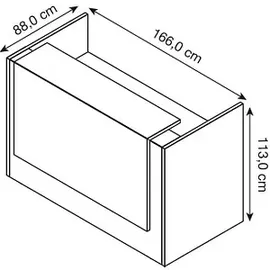 Quadrifoglio Empfangstheke gerade, ulme, weiß 166,0 x 88,0 x 113,0 cm