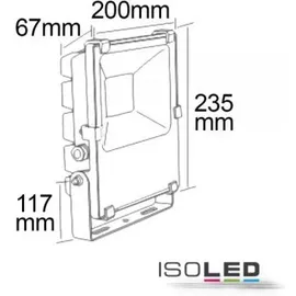 Fiai IsoLED Außenstrahler Metall 50 W IP66 inkl. LED-Lampe grau