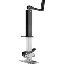 Wiltec Garagenausstattung, Stützfuss 900kg Kurbel Oben mit A-rahmen-halterung, höhenverstellbare Anhängerstütze mit Fußpedal, Abstellstütze für Wohnwagen und Anhänger, Wohnwagenstütze mit Sicherungsstift