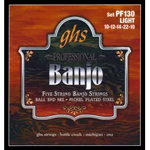 GHS Strings GHS Professional - PF130 - Banjo String Set, 5-String, Ball End, Stainless Steel, Light, .011-.022