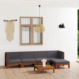 vidaXL 6-tlg. Garten-Lounge-Set mit Kissen Akazie Massivholz