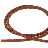 Auroris Bastelnaturmaterial 1m Lederband Lederschnur Lederriemen geflochten Durchmesser 5mm, (Farbe wählbar) braun