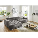 die planbar Ecksofa DIE PLANBAR "MP-IN15053 L-Form extra breiter Schenkel", grau, B:329cm H:73cm T:190cm, 100% Polyester, Sofas, Ecksofa, mit Kopfteilverstellung, wahlweise mit manueller Vorziehbank