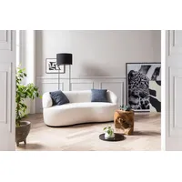 SalesFever Nierensofa 2-Sitzer Bouclé Stoff Weiß 170x95x70 cm -