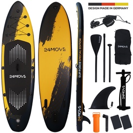 24move Standup Paddle SUP Board Set 320 x 80 x 15 cm schwarz/gelb