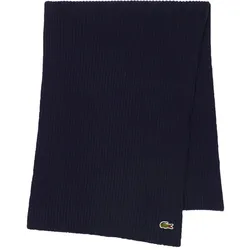 LACOSTE Unisex Schal - Logo, Wolle, einfarbig Dunkelblau
