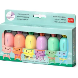 Legami Mini-Textmarker 6 St. Karotte Pastellfarben