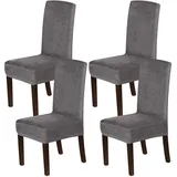 LINGKY Stuhlhussen 4er Set, Stuhlhussen für Esszimmerstühle, Stretch Samt Stuhlschoner Abnehmbarer Waschbarer, Stuhlbezug Universal für Esszimmer, Hotel, Bankett, Partys Deko