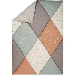 Krabbeldecke JULIUS ZÖLLNER "Organic, Patchwork", bunt (patchwork), B:95cm L:135cm, Baumwolle, Wohndecken, Made in Germany