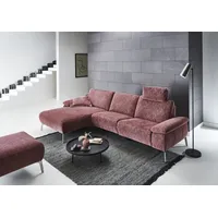 INOSIGN Ecksofa »Bellini L-Form«, teilmotorische Relaxfunktion an 1 Element, klappbare Armlehnen rosa