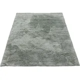 carpetfine Hochflor-Teppich »Silky«, rechteckig, 20 mm Höhe, Shaggy, Langflor, uni, besonders weich, handarbeit grün