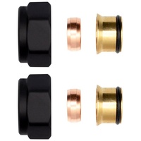 Belrad 2 x Klemmringverschraubung Messing Schwarz 3/4" für Kupferrohre