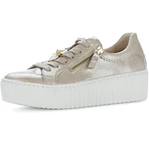 Gabor Damen Plateau-Sneaker Beige/Gold 40