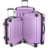 Hauptstadtkoffer Alex - 3er Koffer-Set Trolley-Set Rollkoffer Reisekoffer Erweiterbar, TSA, Doppelrollen, (S, M & L), Flieder