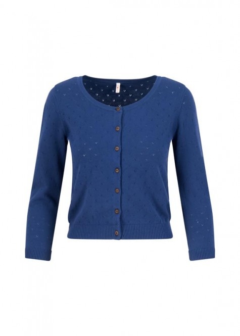 Blutsgeschwister Cardigan Welcome to the Crew - azure skyline dots L