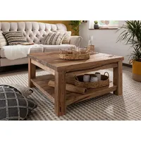 Massivmoebel24 Couchtisch Teak 90x90x45 natur unbehandelt bassano #140