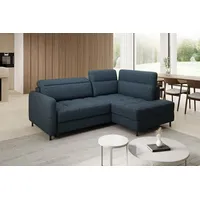 Myhomelando Ecksofa Lalea, kleines Sofa L-Form, Schlaffunktion & Bettkasten, 208x160cm, Kleines Ecksofa L-Form mit Schlaffunktion und Bettkasten blau
